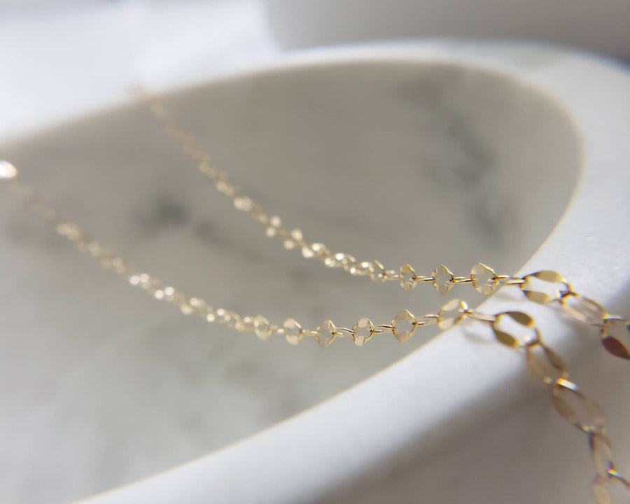 Dainty Gold Necklace • Fancy Link Necklace • Lace Chain • Layering Chain • Gift For Her • Minimalist Jewelry • Everyday Jewelry