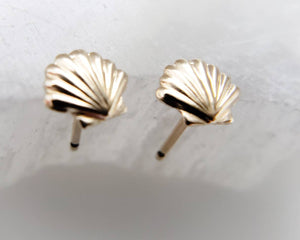 Dainty Seashell Studs • Tiny Gold Earrings • Stud Earrings • Silver Shell Studs • Minimalist • Gold Studs • Post Studs • Beachy