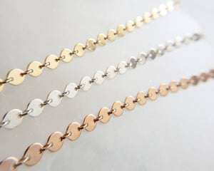 Sequin Chain Bracelet • Gold Coin Bracelet • Layering Chains • Gift For Her • Stacking Bracelet • Rose Gold Circle Chain • Minimalist