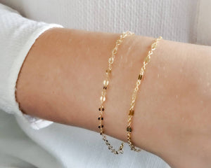 Delicate Gold Bracelet • Two Sizes • Dainty Lace Chain • Gift For Her • Essential Chain Bracelet • Must Have Gold Bracelet • Layering Style