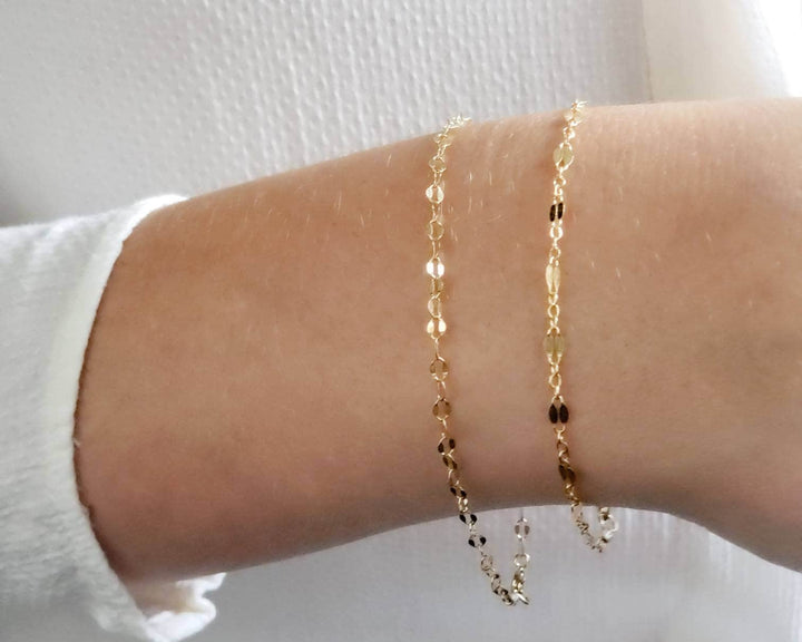 Delicate Gold Bracelet • Two Sizes • Dainty Lace Chain • Gift For Her • Essential Chain Bracelet • Must Have Gold Bracelet • Layering Style