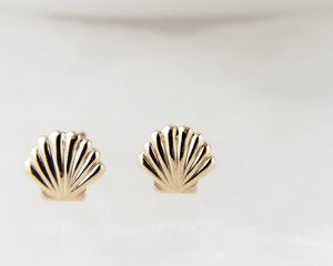 Dainty Seashell Studs • Tiny Gold Earrings • Stud Earrings • Silver Shell Studs • Minimalist • Gold Studs • Post Studs • Beachy