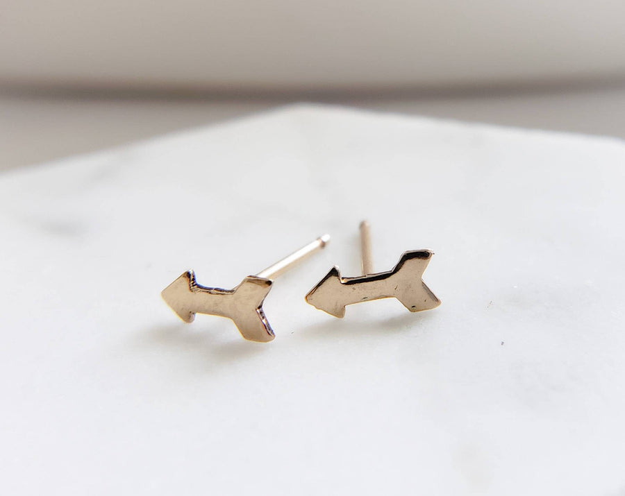 Tiny Gold Arrow Studs • Small Stud Earrings • Dainty Gold Studs • Small Silver Arrows • Delicate Arrow Earrings