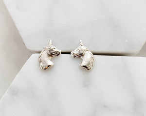 Tiny Unicorn Stud Earrings • Cute Little Unicorns • Gold Unicorn Earrings • Magical Unicorn Studs • Sweet Stud Earrings • Einhorn Studs