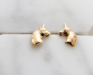 Tiny Unicorn Stud Earrings • Cute Little Unicorns • Gold Unicorn Earrings • Magical Unicorn Studs • Sweet Stud Earrings • Einhorn Studs