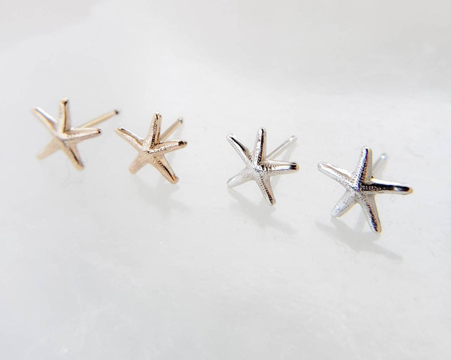 Tiny Starfish Studs • Delicate Starfish Earrings • Minimalist Earrings • Gold Starfish Studs • Beach Themed Jewelry • Cute Little Starfish