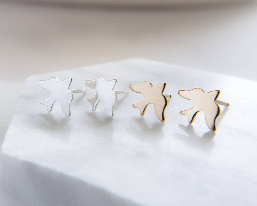 Sweet Little Bird Studs • Tiny Swallow Earrings • Delicate Post Earrings • Tiny Bird Studs • Little Stud Earrings • Gold Bird Studs