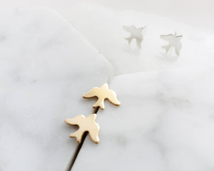 Sweet Little Bird Studs • Tiny Swallow Earrings • Delicate Post Earrings • Tiny Bird Studs • Little Stud Earrings • Gold Bird Studs