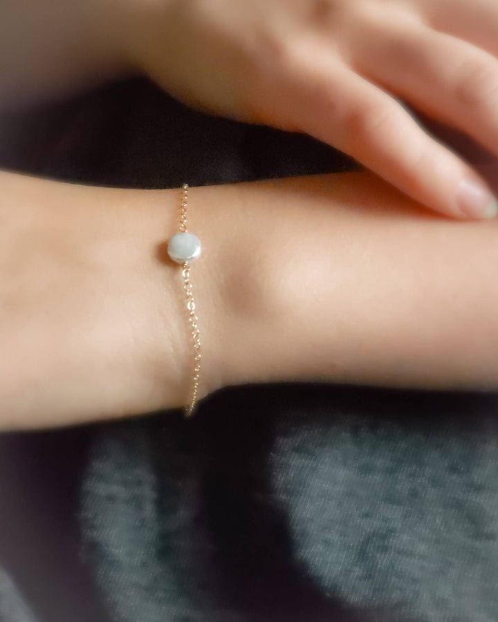 Dainty Pearl Bracelet • Tiny Coin Pearl • Minimalist Jewelry • Layering Bracelet • Bridesmaid Gift • Single Pearl • Gift For Her