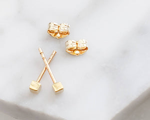 14K Gold Tiny Cube Studs • Little Gold Studs • Delicate Square Stud Earrings • Minimalist Earrings • 14 Karat Gold Studs • Post Earrings