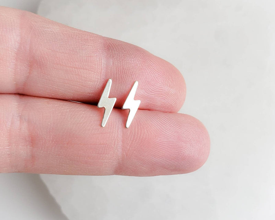 Lightning Bolt Studs • Silver Lightning Bolts • Tiny Silver Studs • Thunderbolt Earrings • Lightning Earrings • Gift For Her • Dainty Studs