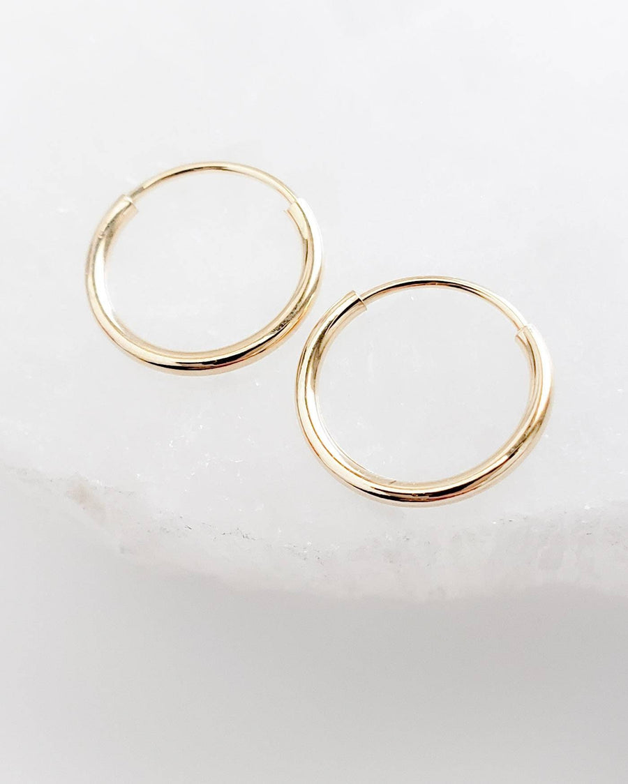 14k Endless Hoop Earrings • Solid Gold Hoops • Thin Lightweight Hoops • Delicate Earrings • Huggie Hoops • Tiny Hoop Earrings