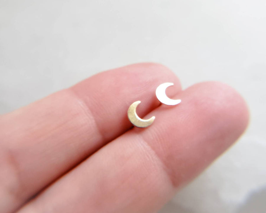 14k Gold Crescent Moon Studs • Tiny Gold Earrings • Stud Earrings • Gold Crescent Moon Earrings • Gold Studs • Gift For Her