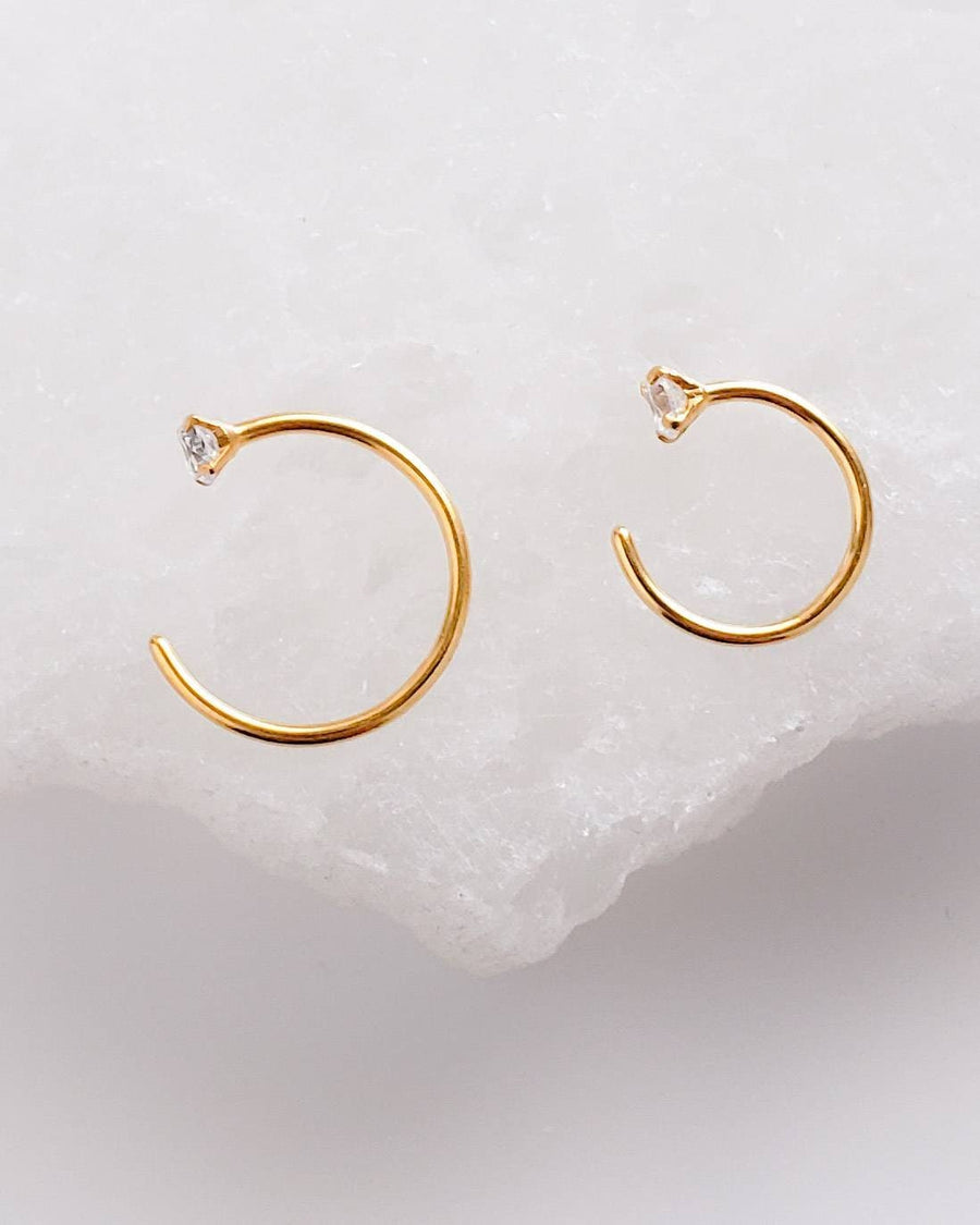 SPARKLE Hug Hoops • Thin CZ Hoops • Open Skinny Hoop • Modern Hoop Earrings • Tiny Hug Hoops • Dainty Earrings • 20g