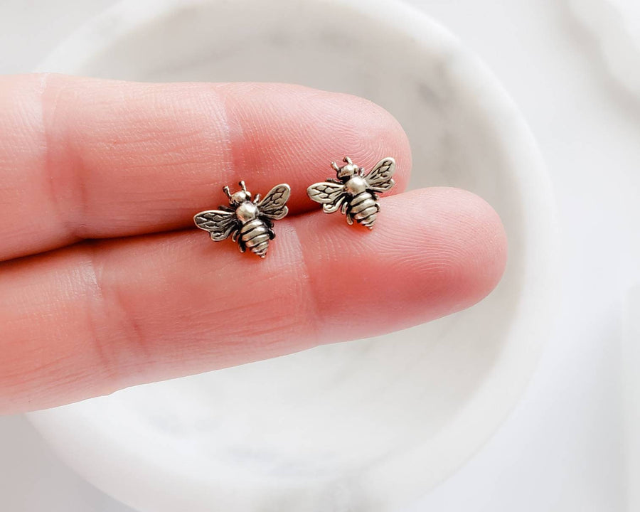 Honey Bee Stud Earrings • Bee Jewelry • Bumble Bee Studs • Nature Lover • Bee Keeper • Bee Earrings