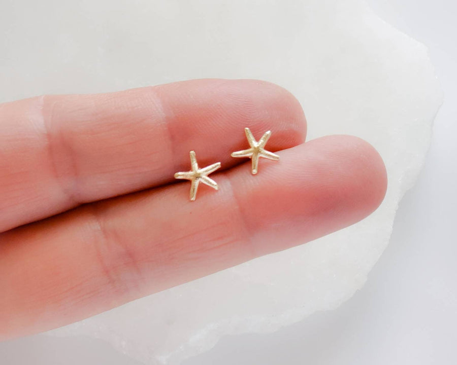 Tiny Starfish Studs • Delicate Starfish Earrings • Minimalist Earrings • Gold Starfish Studs • Beach Themed Jewelry • Cute Little Starfish