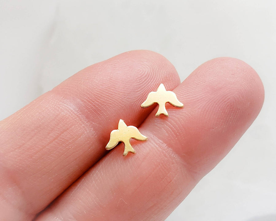 Sweet Little Bird Studs • Tiny Swallow Earrings • Delicate Post Earrings • Tiny Bird Studs • Little Stud Earrings • Gold Bird Studs