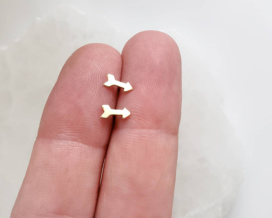 Tiny Gold Arrow Studs • Small Stud Earrings • Dainty Gold Studs • Small Silver Arrows • Delicate Arrow Earrings