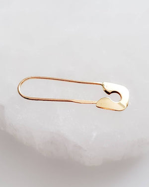 14k Safety Pin Earring • Modern Style • Simple Gold Safety Pin • 14 Karat Gold Safety Pin Ear Wire • Minimalist Earring