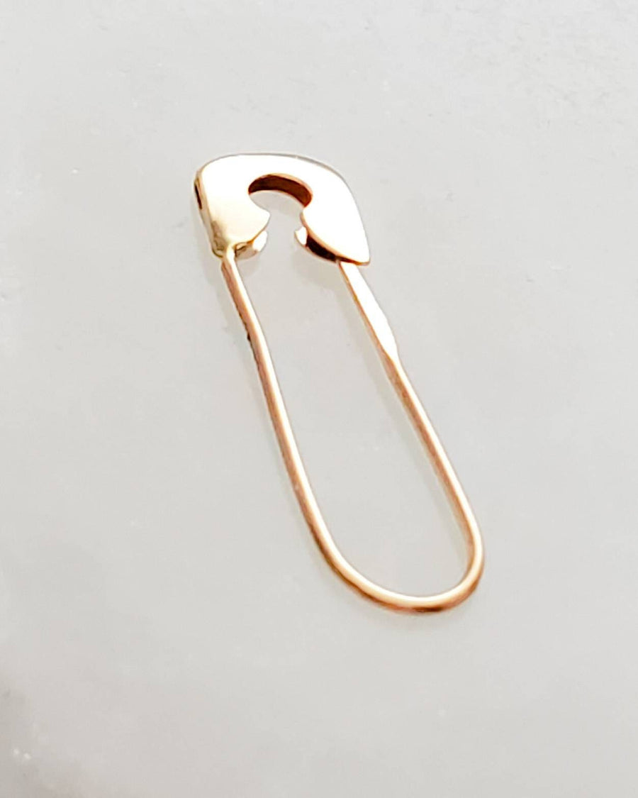 14k Safety Pin Earring • Modern Style • Simple Gold Safety Pin • 14 Karat Gold Safety Pin Ear Wire • Minimalist Earring