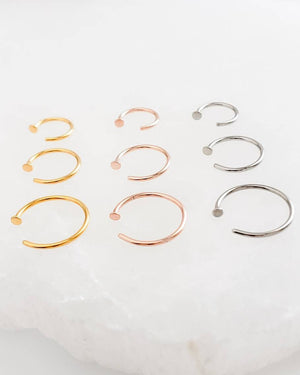 Tiny Dot Hug Hoops • 20 Gauge • Thin Dot Hoops • Open Skinny Hoop • Modern Hoops • Dainty Hug Hoops • Delicate Nose Ring • Surgical Steel