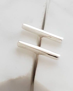 Little Modern Bar Studs • Silver Bar Earrings • Dainty Minimalist Studs • Tiny Bar Studs • Multiple Piercings