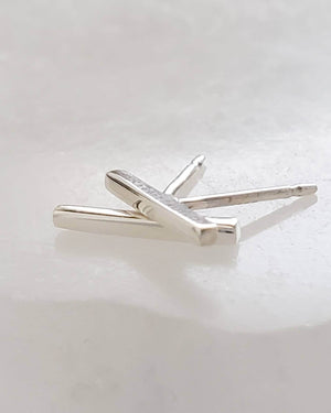 Little Modern Bar Studs • Silver Bar Earrings • Dainty Minimalist Studs • Tiny Bar Studs • Multiple Piercings