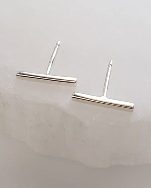 Little Modern Bar Studs • Silver Bar Earrings • Dainty Minimalist Studs • Tiny Bar Studs • Multiple Piercings