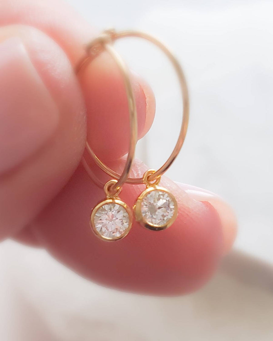 Gold Hoop & CZ Drop Earrings