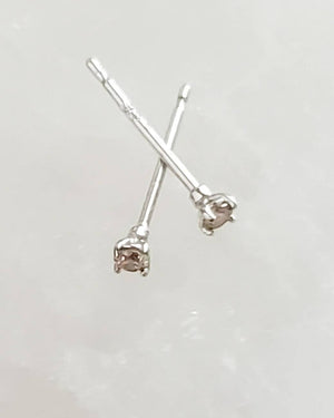 Dainty Diamond Studs • Tiny Champagne Gold Diamond Earrings • Classic Diamond Studs • Delicate Earrings • Genuine Diamonds • Full Cut