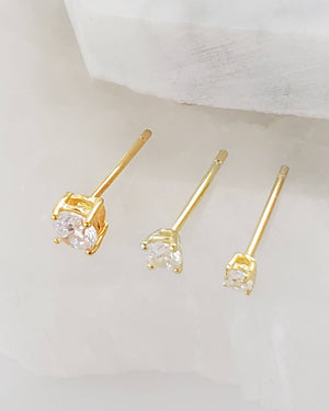 Tiny Sparkle Studs • CZ Set • Little Crystal Earring Studs • Delicate Stud Set • Multiple Piercing Set • Mixed Stud Set • Cubic Zirconia