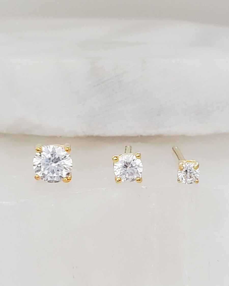 Tiny Sparkle Studs • CZ Set • Little Crystal Earring Studs • Delicate Stud Set • Multiple Piercing Set • Mixed Stud Set • Cubic Zirconia