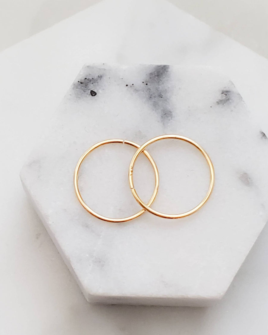 14k Gold Super Thin Endless Hoops • 22g • Tiny Hoop Earrings • Seamless Hoops • Dainty Earrings • Cartilage • Tragus • Septum • Nose