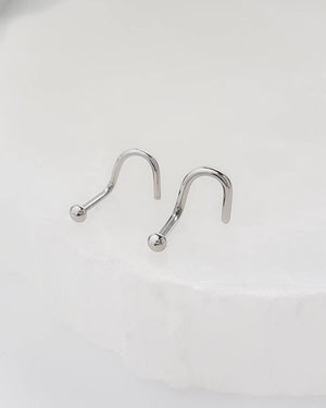 Ball or Dome Nose Stud • 18g or 20g • Surgical Steel • Tiny Ball Top Nose Screw • Delicate Nose Stud • Minimalist • Round 2mm Ball • Dainty