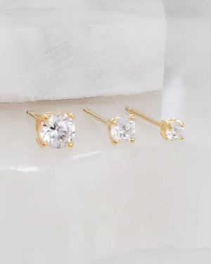 Tiny Sparkle Studs • CZ Set • Little Crystal Earring Studs • Delicate Stud Set • Multiple Piercing Set • Mixed Stud Set • Cubic Zirconia