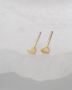 14K Gold Tiny Heart Studs • Tiny Gold Studs • Delicate Stud Earrings • Minimalist Earrings • Post Earrings • Dainty 14 karat Hearts