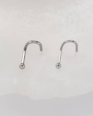 Ball or Dome Nose Stud • 18g or 20g • Surgical Steel • Tiny Ball Top Nose Screw • Delicate Nose Stud • Minimalist • Round 2mm Ball • Dainty