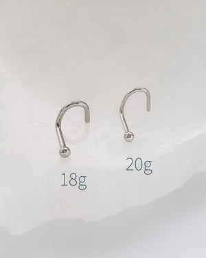 Ball or Dome Nose Stud • 18g or 20g • Surgical Steel • Tiny Ball Top Nose Screw • Delicate Nose Stud • Minimalist • Round 2mm Ball • Dainty