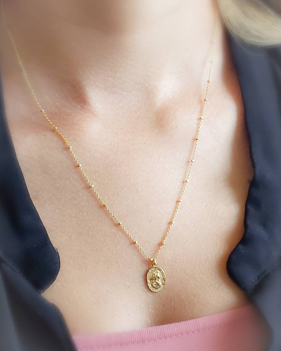 Dainty St. Christopher Necklace • Saint Christopher Medallion • Patron Saint of Travelers • Protection • Religious Jewelry