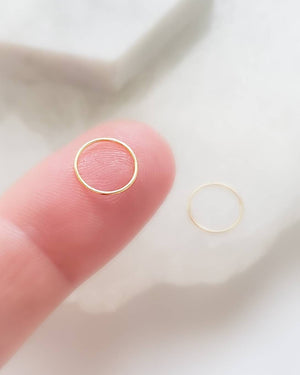 14k Gold Super Thin Endless Hoops • 22g • Tiny Hoop Earrings • Seamless Hoops • Dainty Earrings • Cartilage • Tragus • Septum • Nose