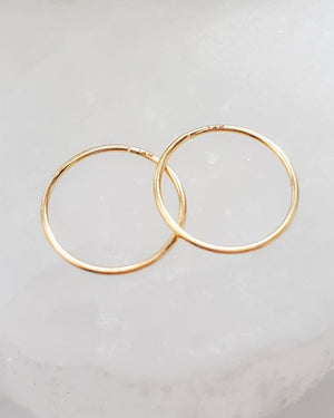 14k Gold Super Thin Endless Hoops • 22g • Tiny Hoop Earrings • Seamless Hoops • Dainty Earrings • Cartilage • Tragus • Septum • Nose