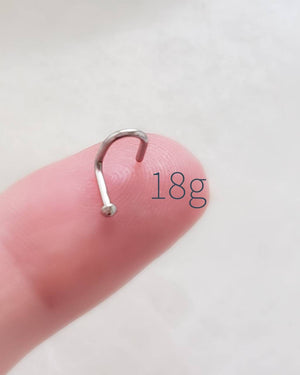 Ball or Dome Nose Stud • 18g or 20g • Surgical Steel • Tiny Ball Top Nose Screw • Delicate Nose Stud • Minimalist • Round 2mm Ball • Dainty