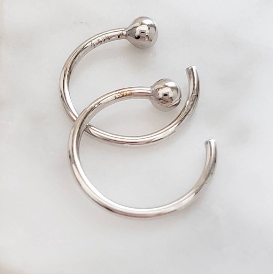 14k Gold Hug Hoops • 20g • Thin Ball Hoops • Open Ball Hoop • Modern Hoops • Dainty Hug Hoops • Delicate Open Hoops • Nose Hoop • Earrings