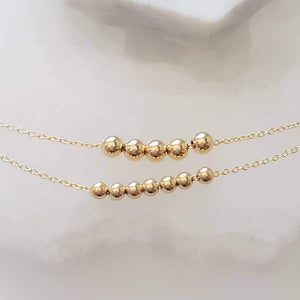 Floating Bead Necklace • Delicate Gold Necklace • Multiple Bead Necklace • Customize • Personalize • Dainty Jewelry • Minimalist Style