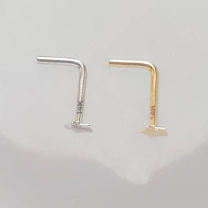 Tiny Star 14K Gold Nose Stud • 20G • 3mm Star • L Bend • Delicate Nose Stud • Minimalist • Dainty • Yellow or White Gold