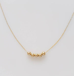 Floating Bead Necklace • Delicate Gold Necklace • Multiple Bead Necklace • Customize • Personalize • Dainty Jewelry • Minimalist Style