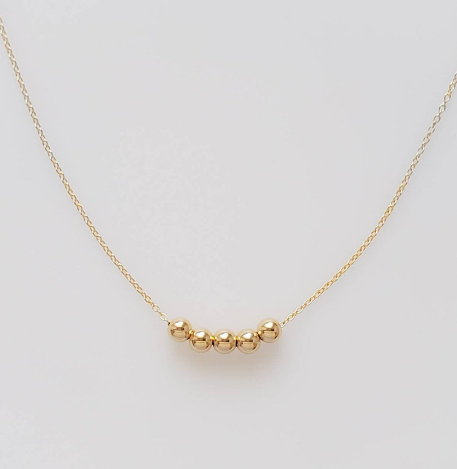 Floating Bead Necklace • Delicate Gold Necklace • Multiple Bead Necklace • Customize • Personalize • Dainty Jewelry • Minimalist Style