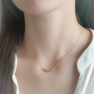 Floating Bead Necklace • Delicate Gold Necklace • Multiple Bead Necklace • Customize • Personalize • Dainty Jewelry • Minimalist Style