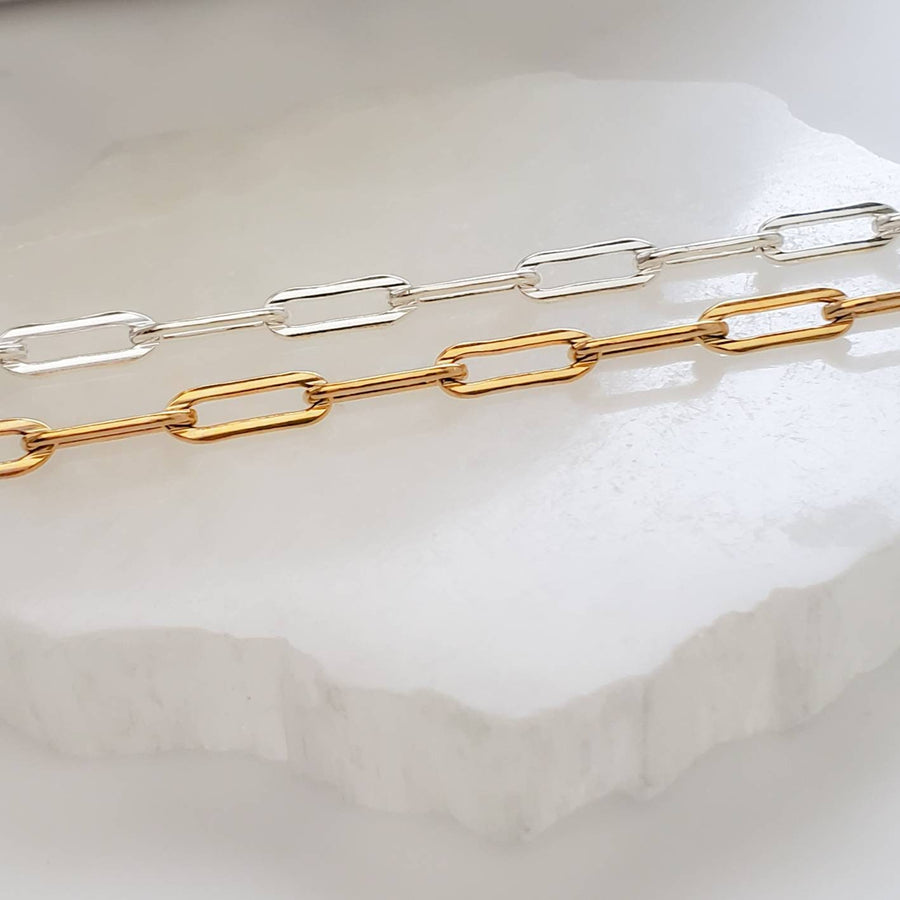 Chunky Paperclip Link Bracelet • Minimalist Chain • Simple Jewelry • Chunky Links • Modern Gold Links • Paper Clip Link • Chunky Chain