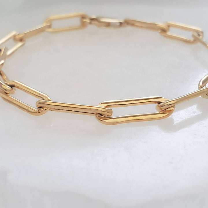 Chunky Paperclip Link Bracelet • Minimalist Chain • Simple Jewelry • Chunky Links • Modern Gold Links • Paper Clip Link • Chunky Chain